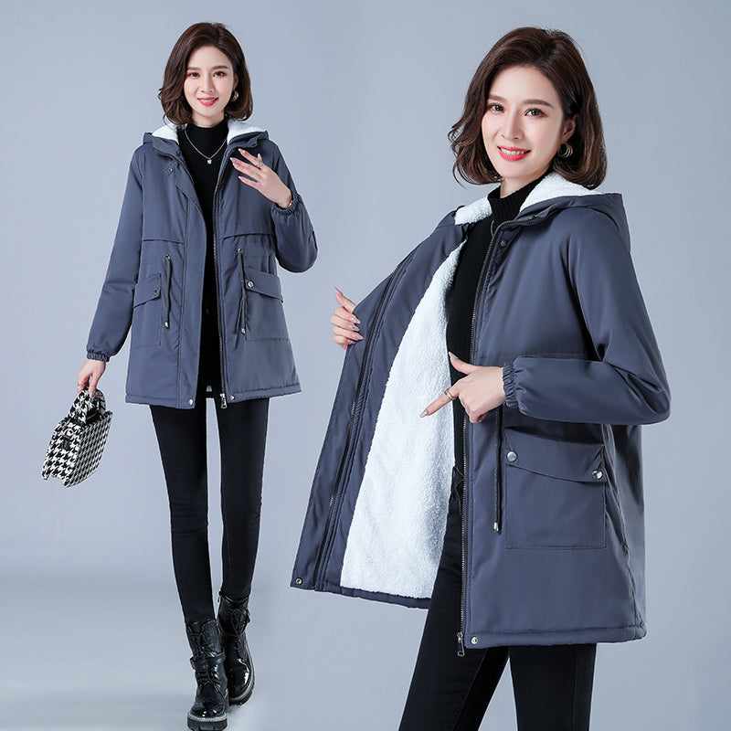Women Winter Puffer Coat – Warm Cotton Hooded Casual Parka
