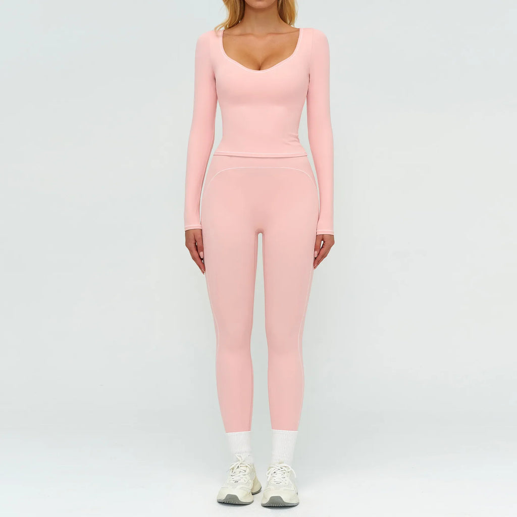 Women's Yoga Set 2 Piece Tracksuit Long Sleeve Sportswear