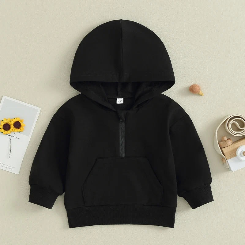 Kids Solid Color Hoodie | Long Sleeve Pullover for Toddlers