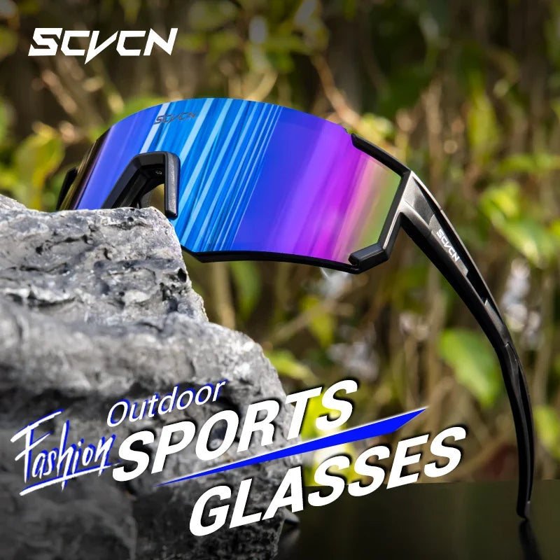 SCVCN New Cycling Sunglasses Men MTB Riding Glasses Women Outdoor Sports UV400 Running Hiking Sunglasses Bike Bicycle Eyewear