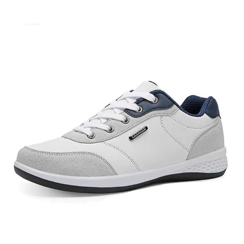 Men's Waterproof Leather Walking Sneakers - Wide Sizing