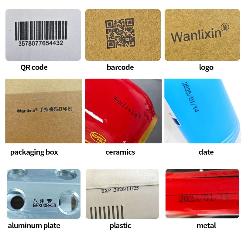 12.7mm 25.4mm Label Printer Handheld Inkjet Printer QR Bar Batch Code Date Number Logo Expiry Date Coding Machine Portable