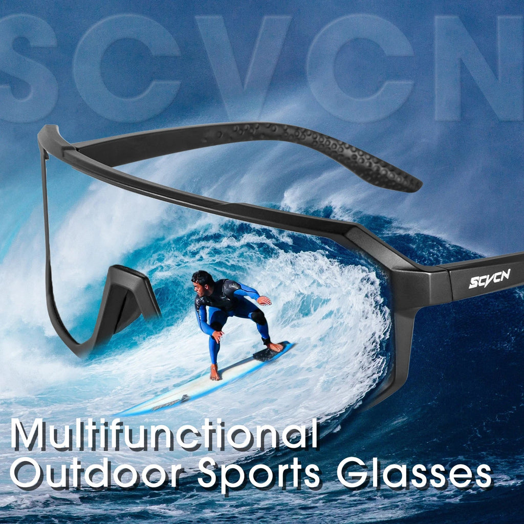 SCVCN Brand Photochromic Cycling Sunglasses UV400 Women Sports Running Eyewear Men Road Mountain Bicycle Glasses Bike Goggles