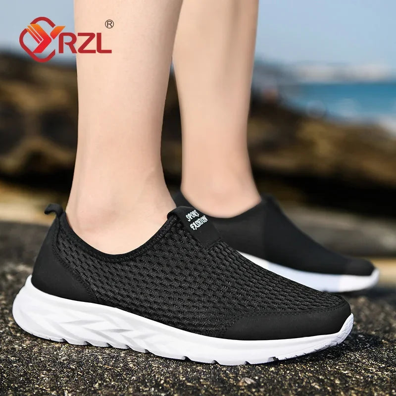 Breathable Mesh Casual Sneakers – Non-Slip Big-Size Fit
