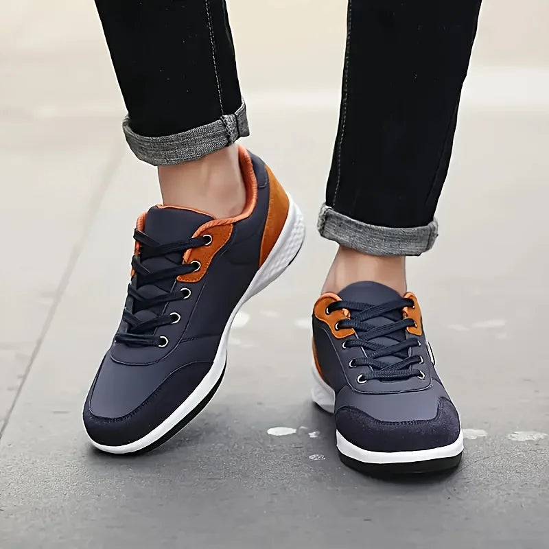 Waterproof Leather Sneakers – Lace-Up Comfort Fit