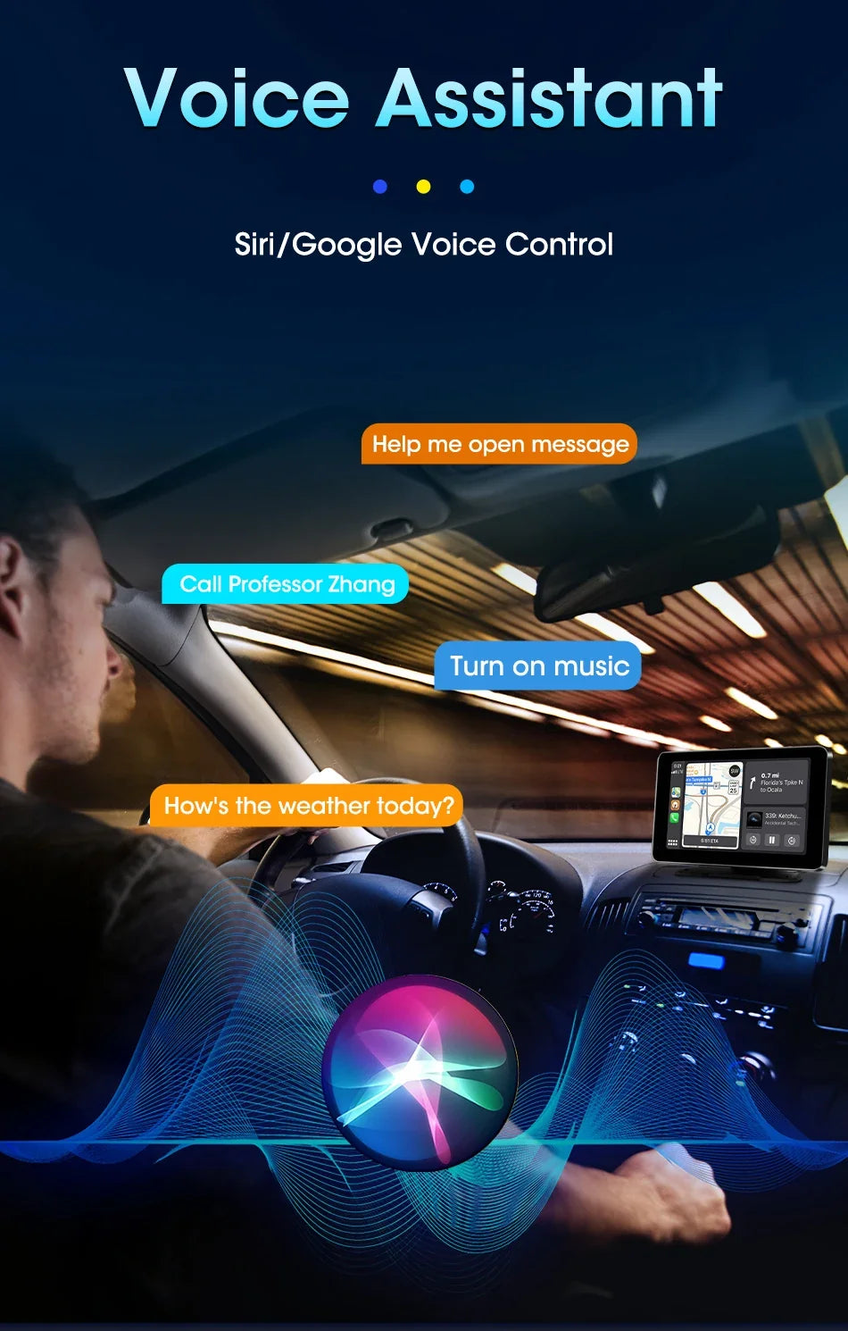 Vtopek Carplay Screen for Car, 11.3" HD Portable