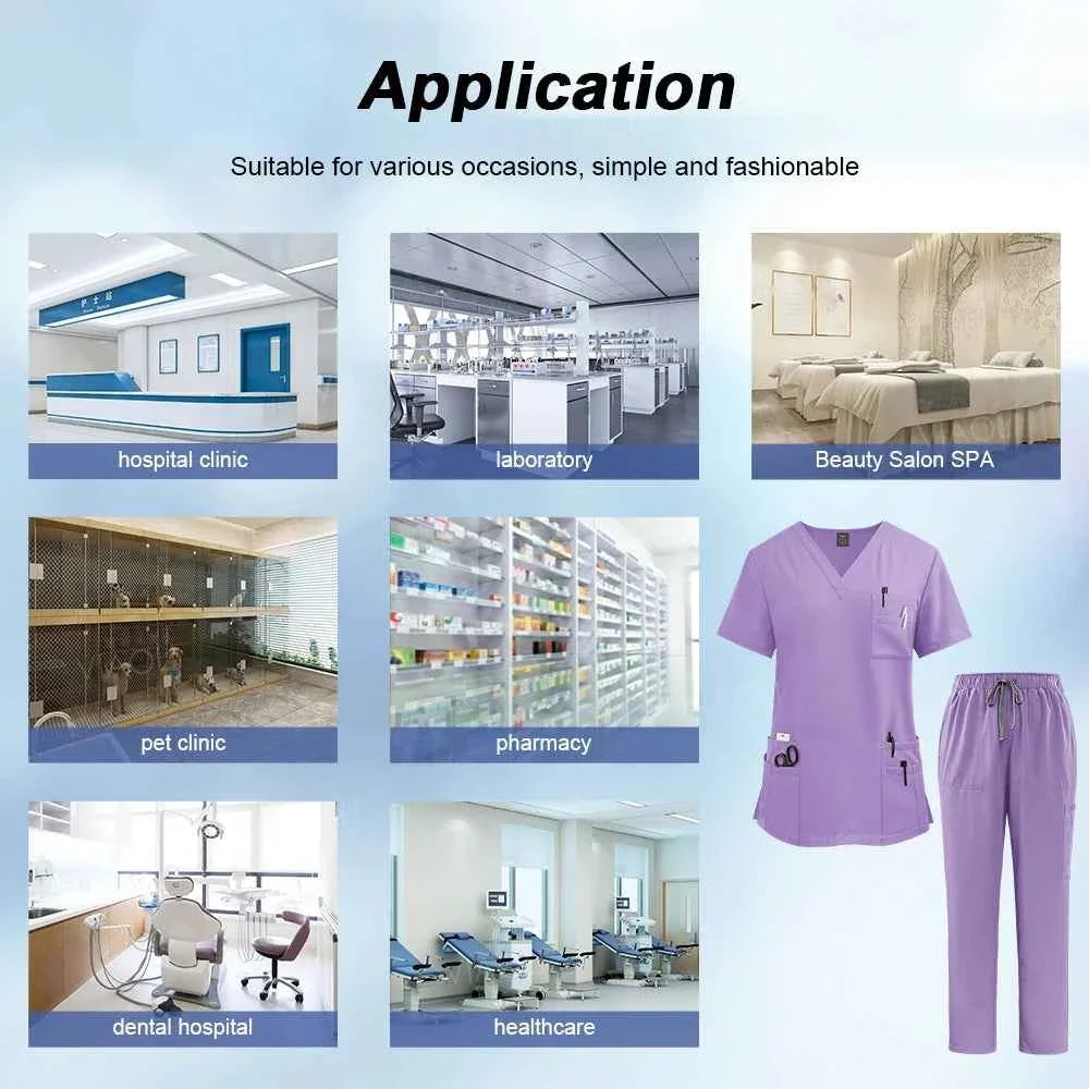 Women's Medical Suit Surgical Gown with Pockets