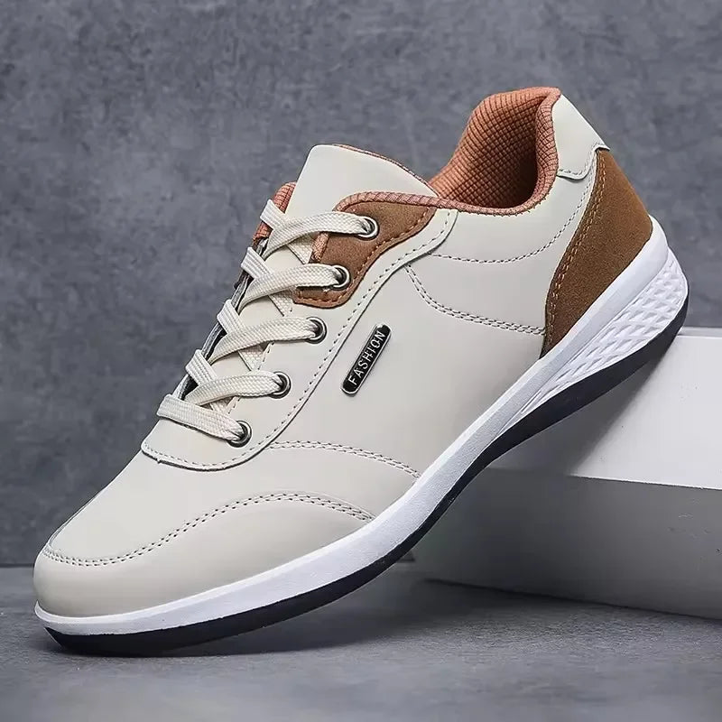 Waterproof Leather Sneakers – Non-Slip Walking Shoe