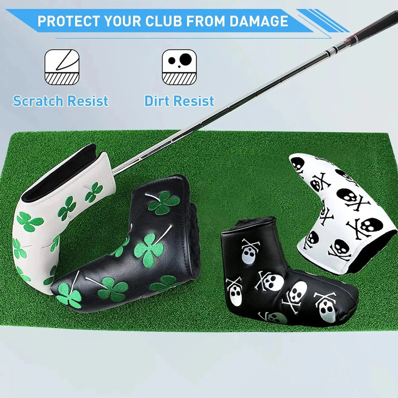 Golf Putter Head Cover – PU Leather Blade Cover