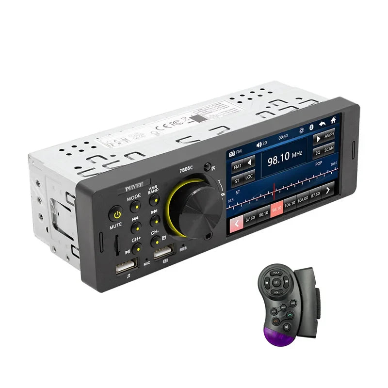 Touch Screen Car Radio, MP5 Player, Bluetooth, Hands Free, Audio, USB, TF, 7 Colors Lighting, Stereo System, Head Unit, 7805C