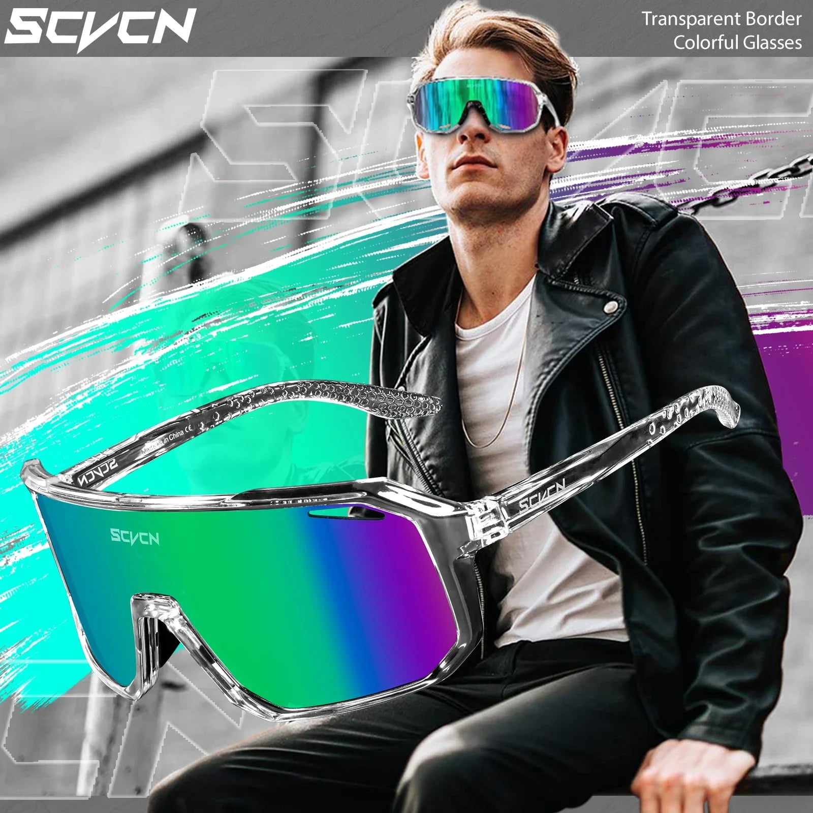 Scvcn - Photochromic Cycling Glasses for Men Bicycle Eyewear Mountain Bike Cycling Goggles UV400 MTB Road Sunglasses Women