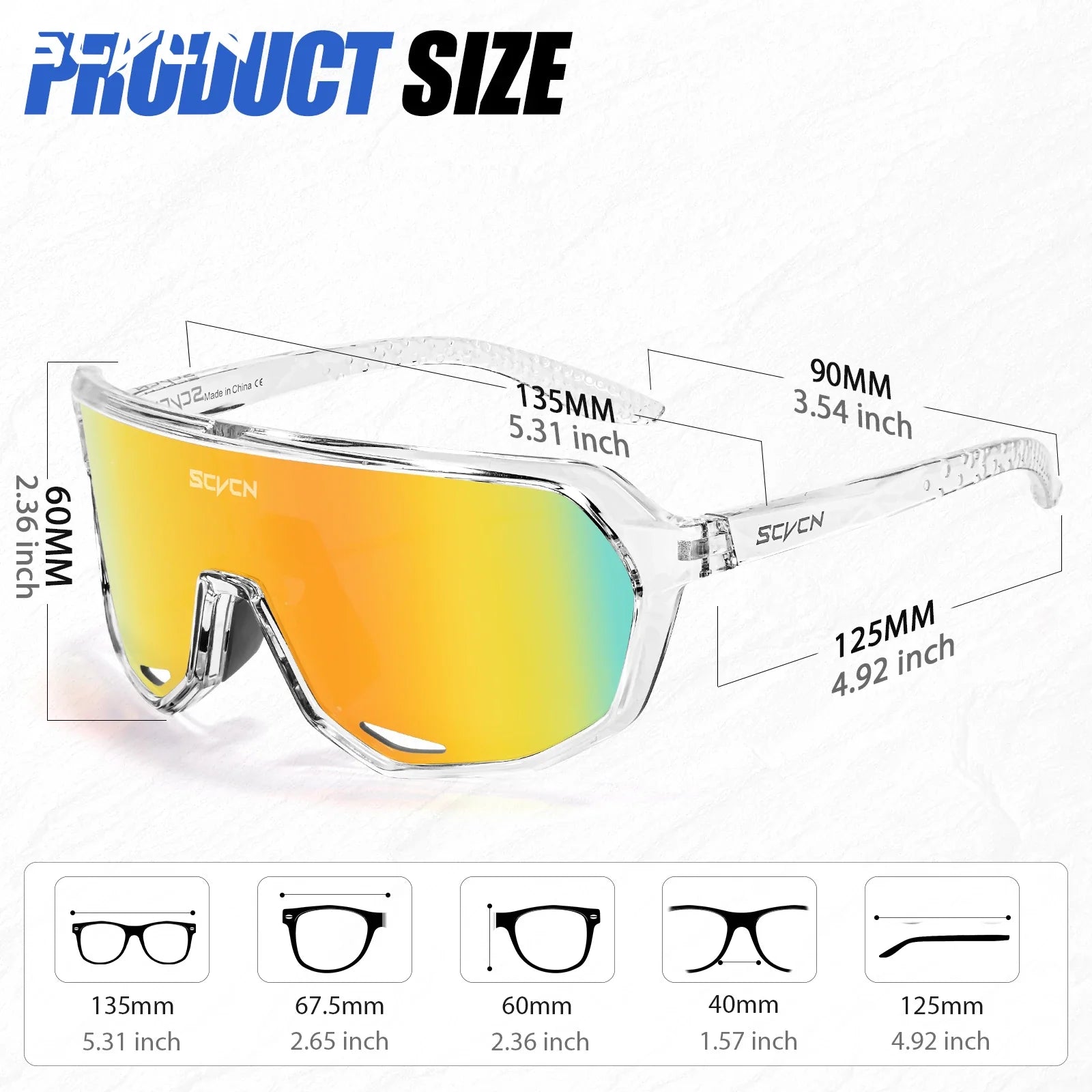 Scvcn - Photochromic Cycling Glasses for Men Bicycle Eyewear Mountain Bike Cycling Goggles UV400 MTB Road Sunglasses Women