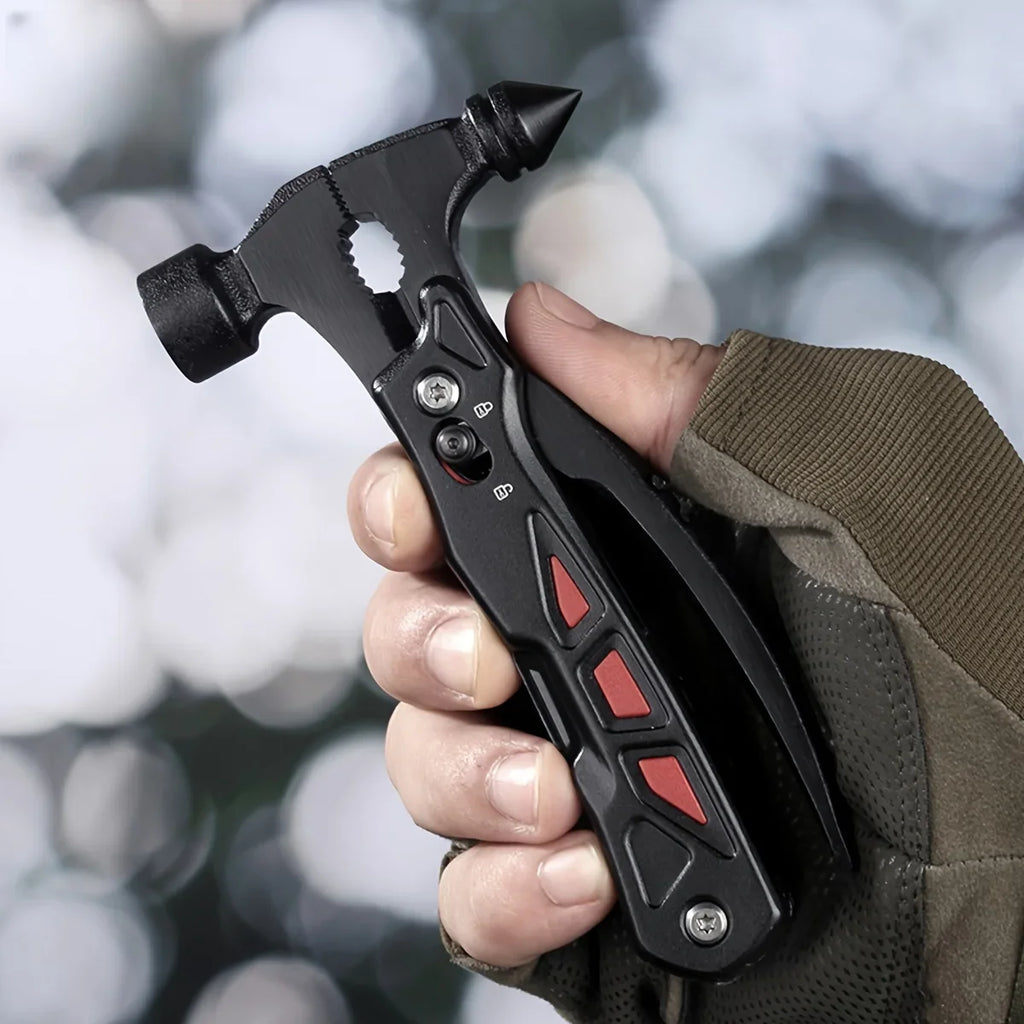 TrailMaster: Compact Multitool & Tactical Hammer