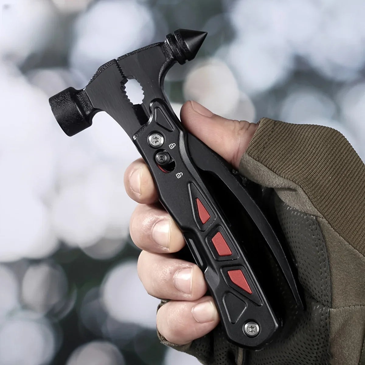 TrailMaster: Compact Multitool & Tactical Hammer