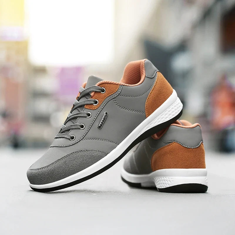 Men's Waterproof Leather Walking Sneakers