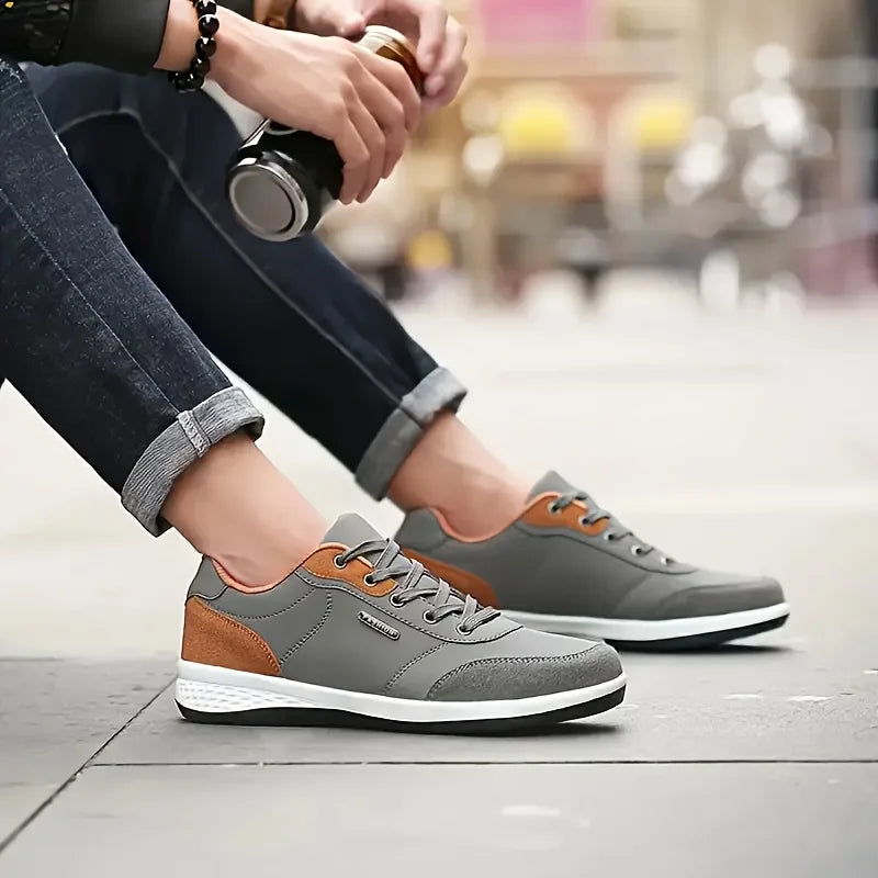 Waterproof Leather Walking Sneakers – Non-Slip Sole
