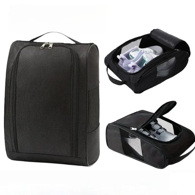 Golf Shoe Bag – Breathable Oxford Cloth Carrier, Black