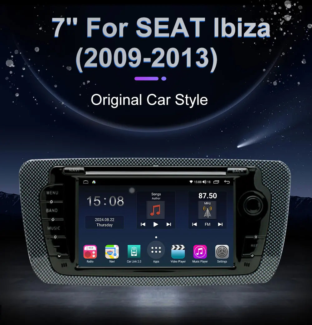 7" Touchscreen Car Stereo Head Unit For Seat Ibiza 6j 2009 - 2013 Multimedia Player GPS Navigation Carplay Android Auto Radio