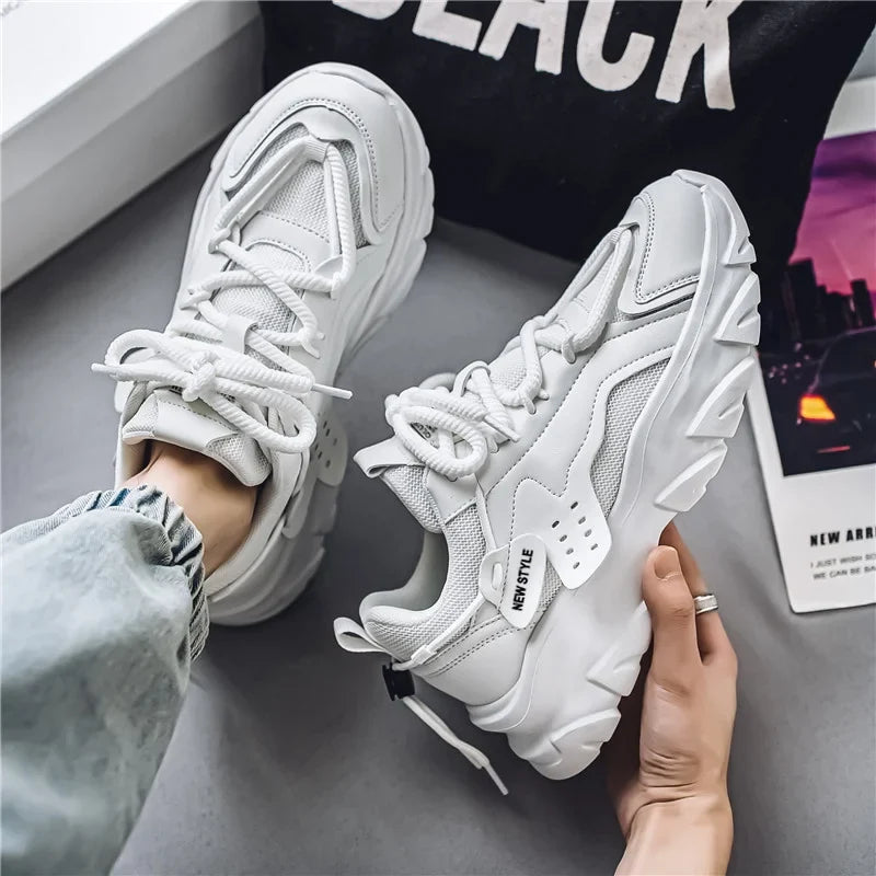 Men's Thick-Soled Casual Sneakers - Soft Sole