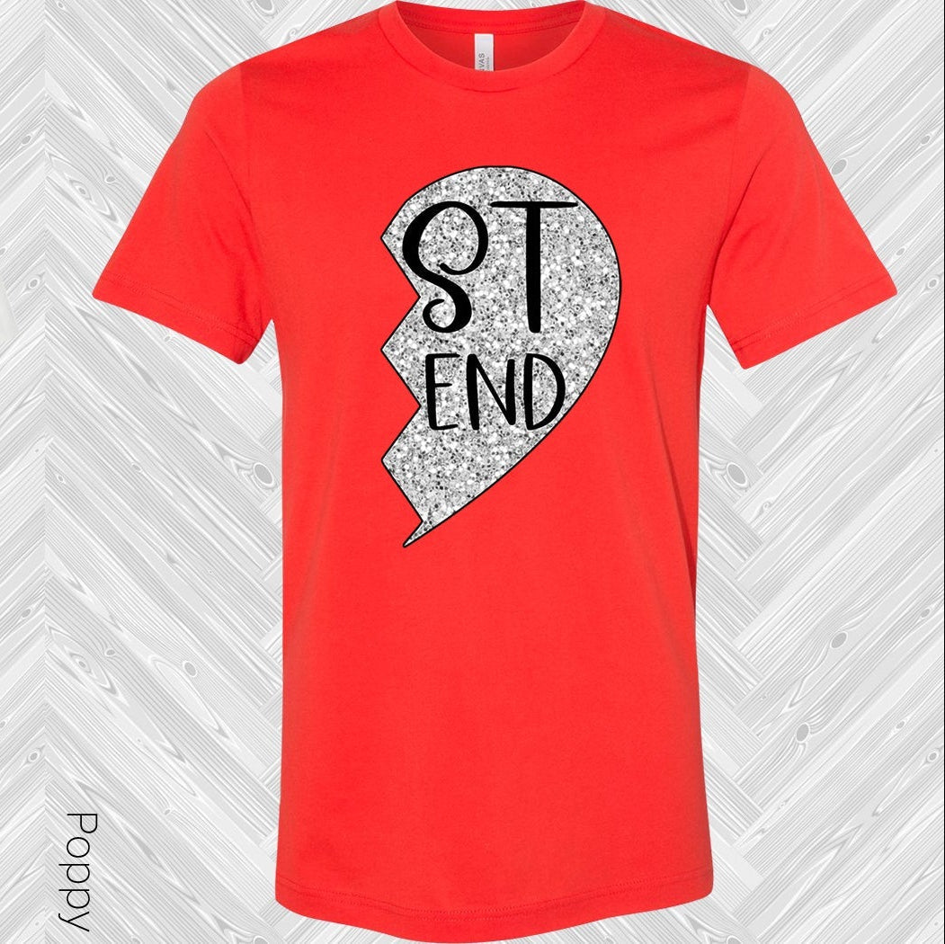 Silver Sparkle Heart Best Friend (Right Shirt in Photo) Graphic Tee