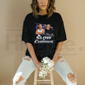 Slow & Curious Funny Parody T-Shirt – Vintage Car Enthusiast Graphic Tee