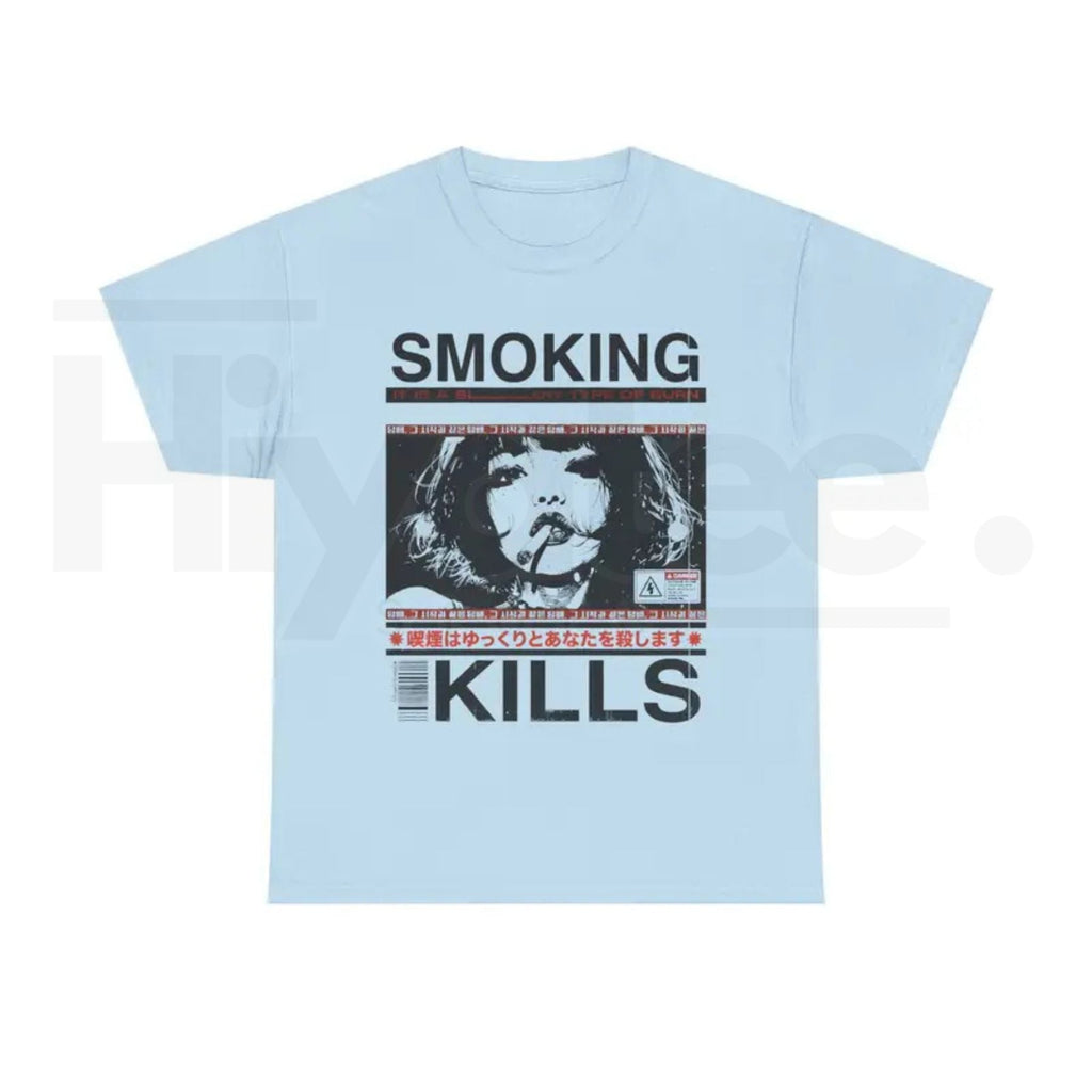 "Smoking Kills" – Retro Manga Style Aesthetic Graphic Top