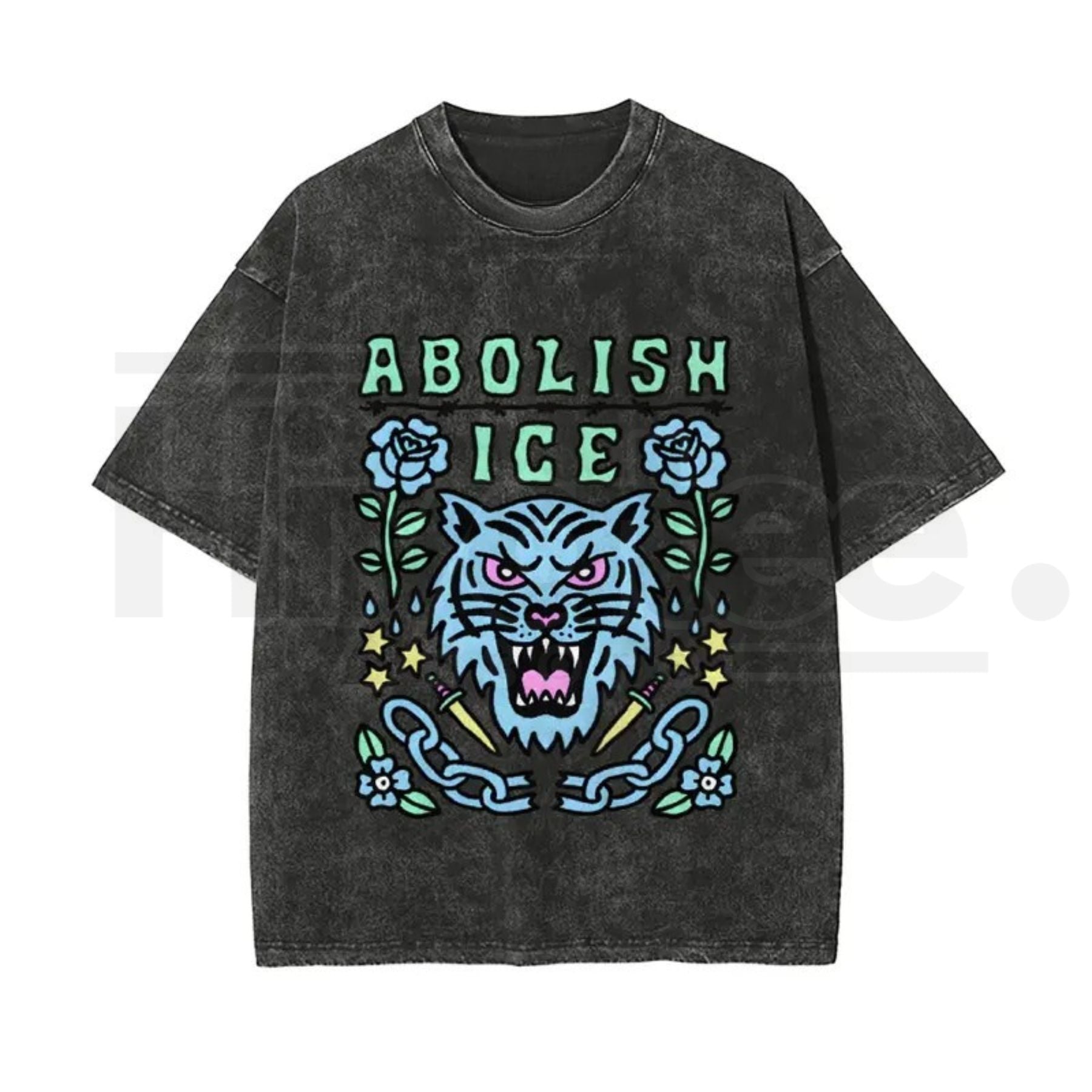 Statement Graphic Vintage Washed T-Shirt – Bold Satirical Cotton Unisex Tee