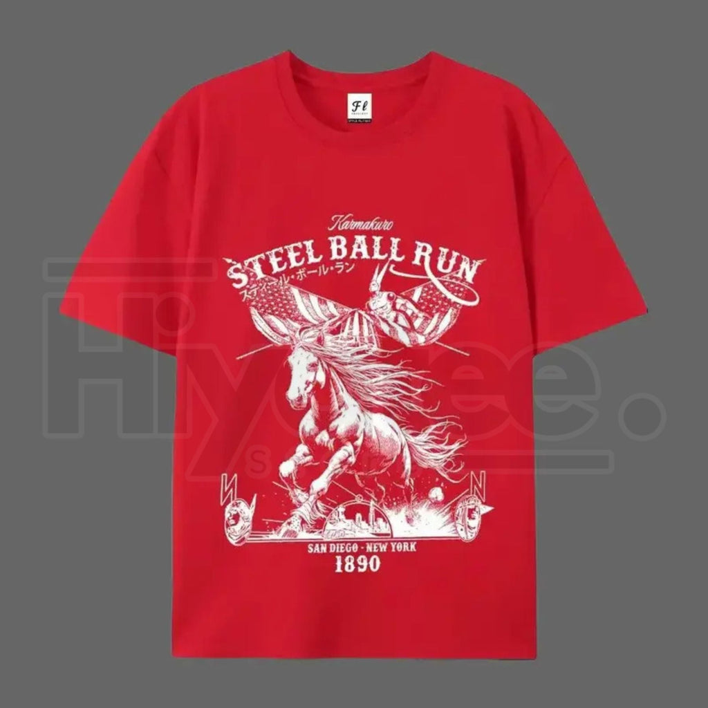 "Steel Ball Run" Horse Racing – SBR American Flag Graphic Top