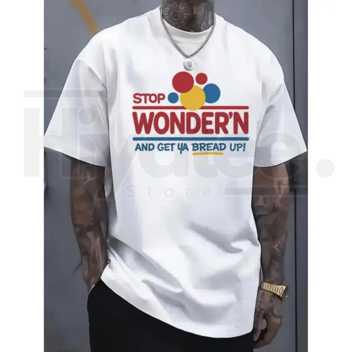 "Stop Wondering Get Your Bread Up" – Humorous Bread Motivation Graphic Top