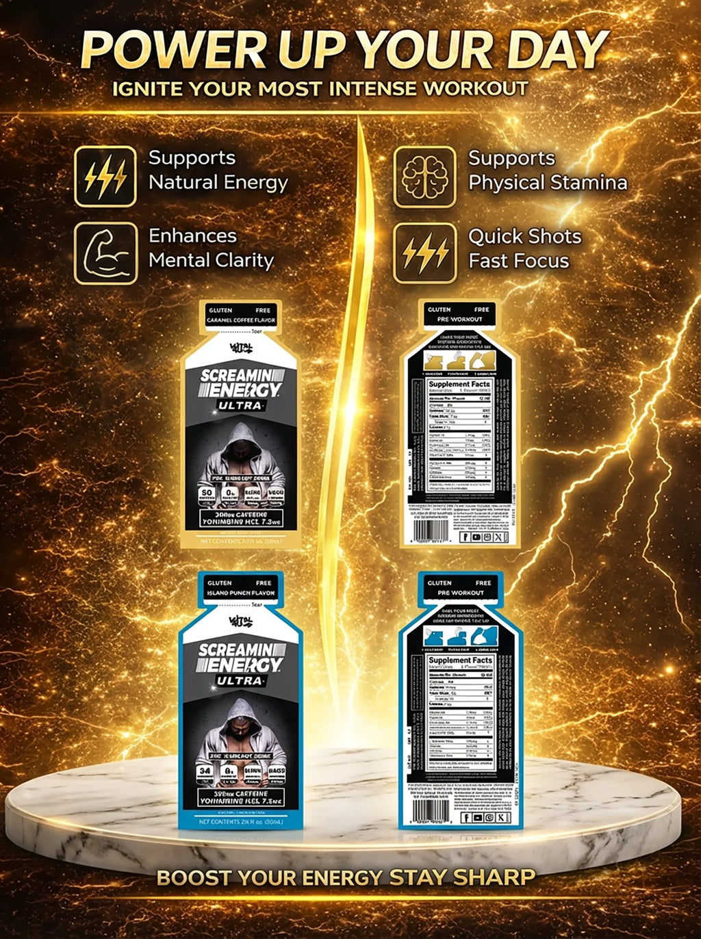 Screamin Energy Ultra Sample Pack - 6 Pouches