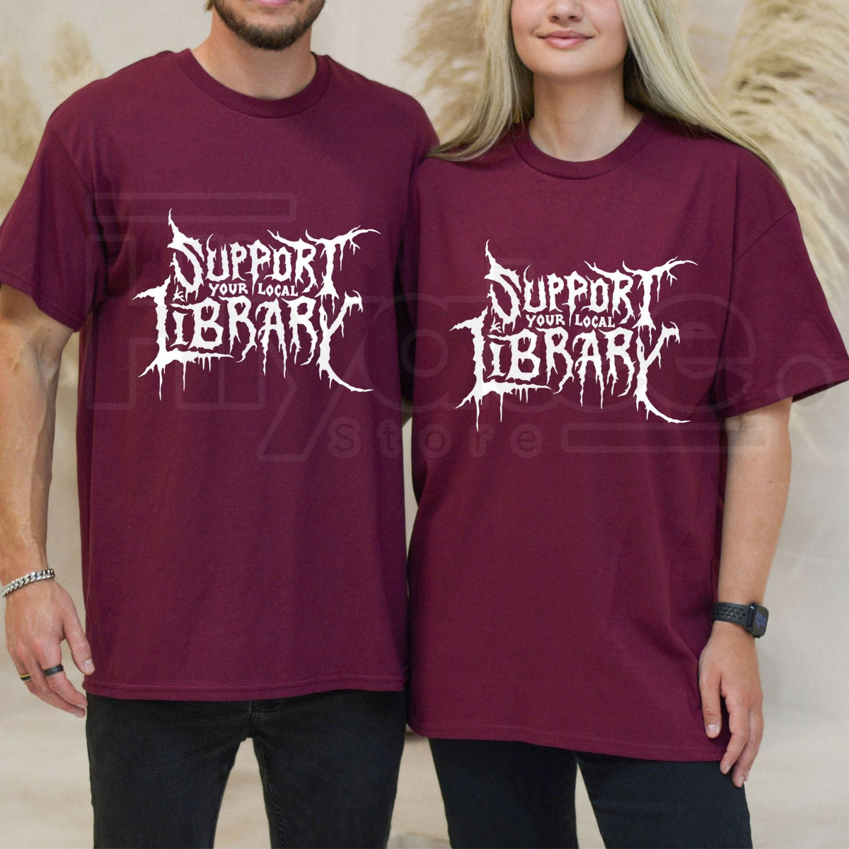"Support Your Local Library" – Death Gothic Vintage Distressed Top