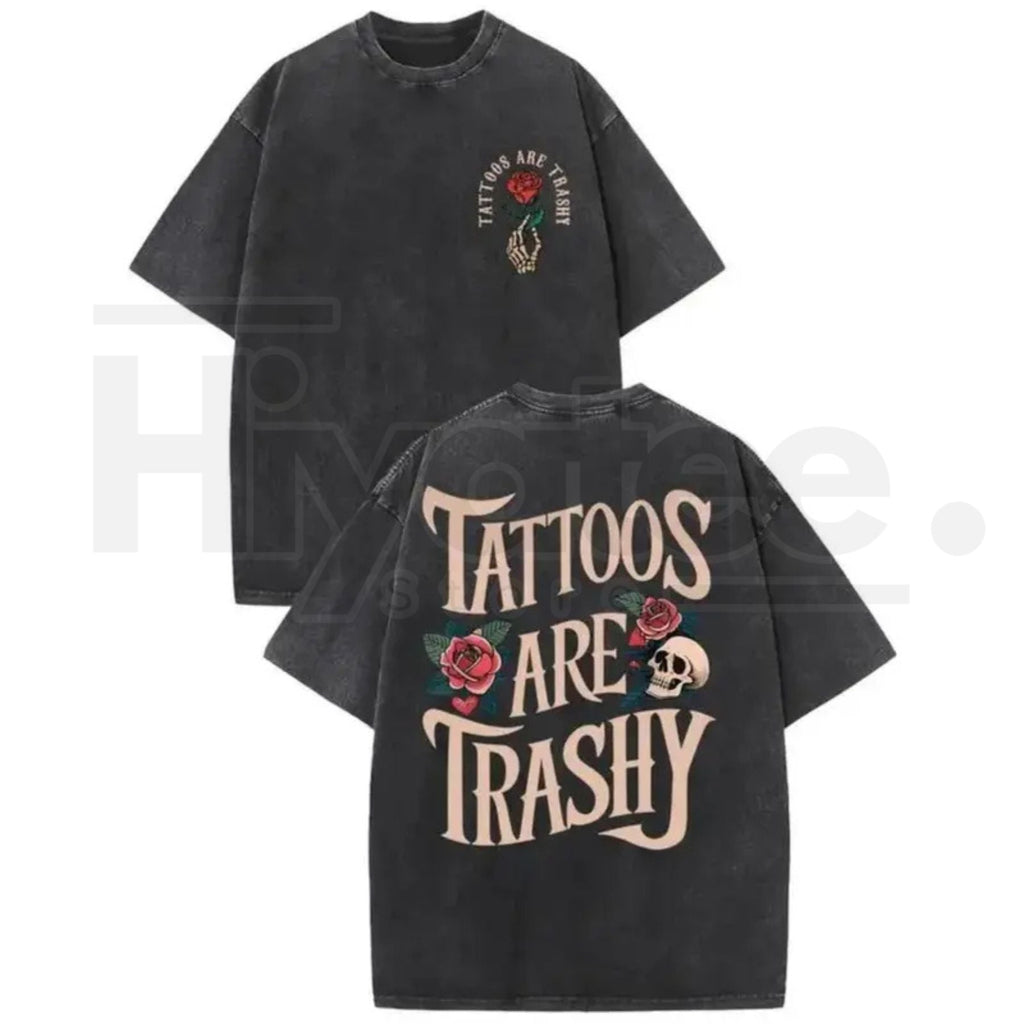 "Tattoos Are Lowbrow" Vintage Wash T-Shirt – High Quality Double-Sided Graphic Tee