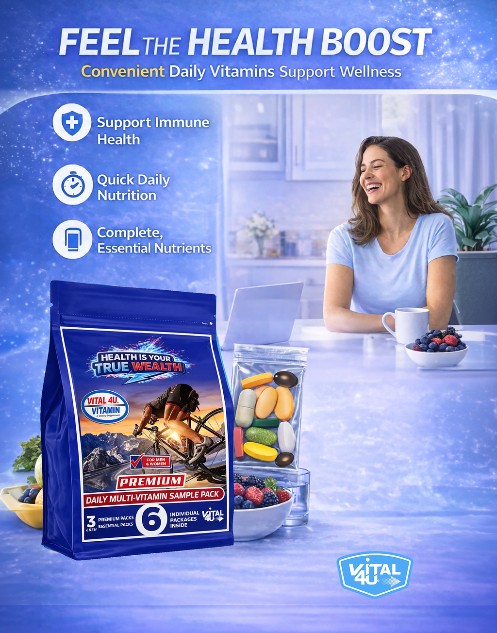 Vital 4U Vitamin Sample Pack - 6 Pouches