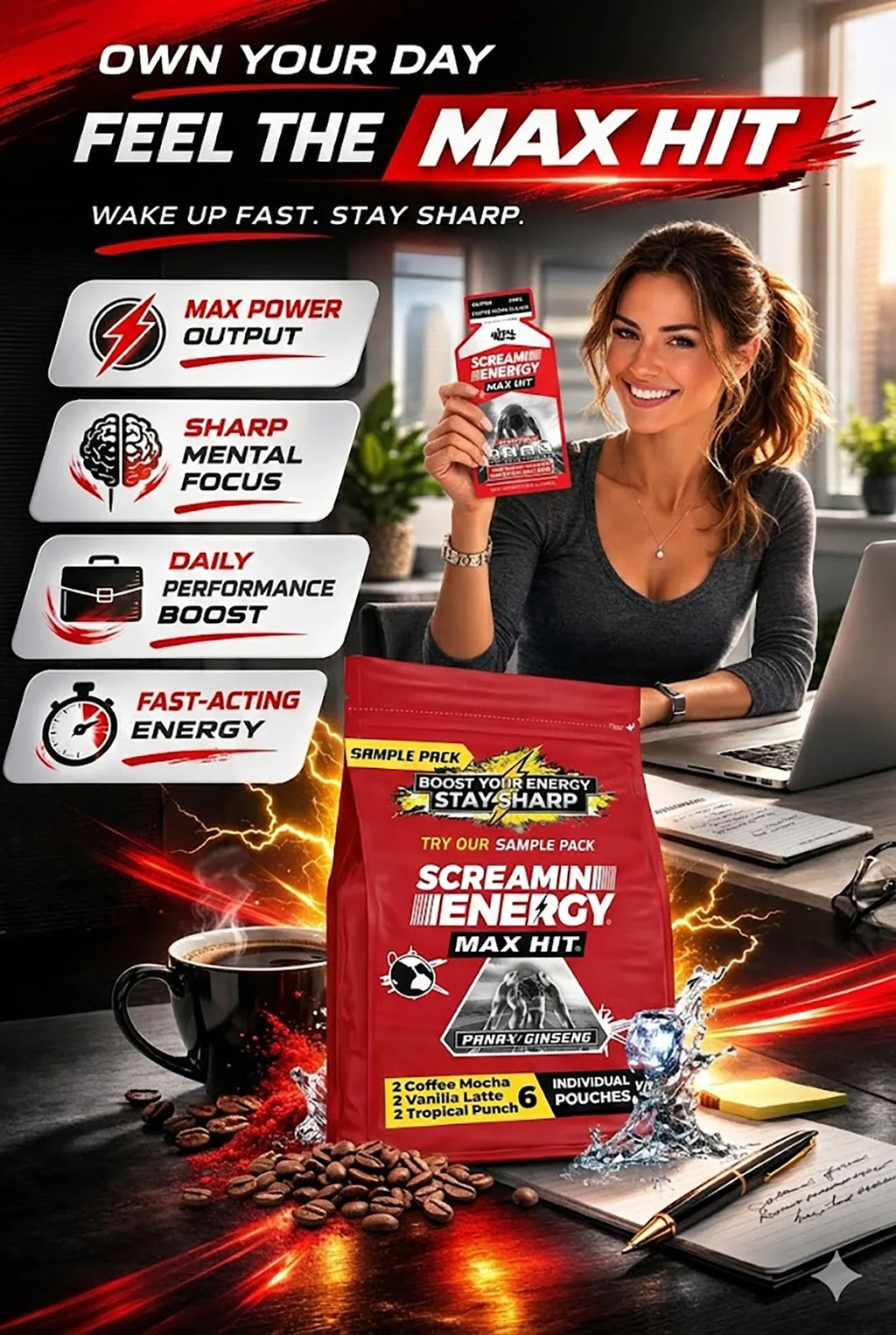 Screamin Energy Sample Pack - 6 Pouches