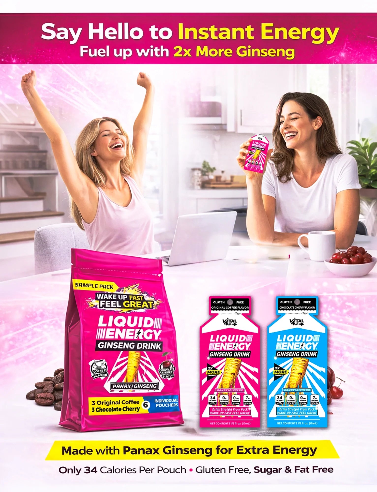 Liquid Energy Ginseng Sample Pack - 6 Pouches