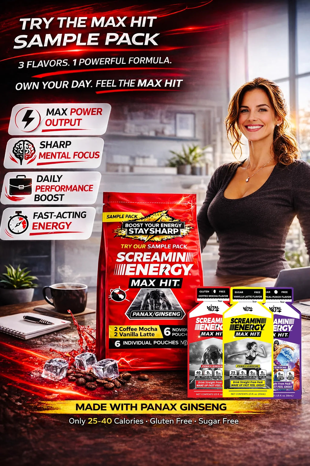 Screamin Energy Sample Pack - 6 Pouches