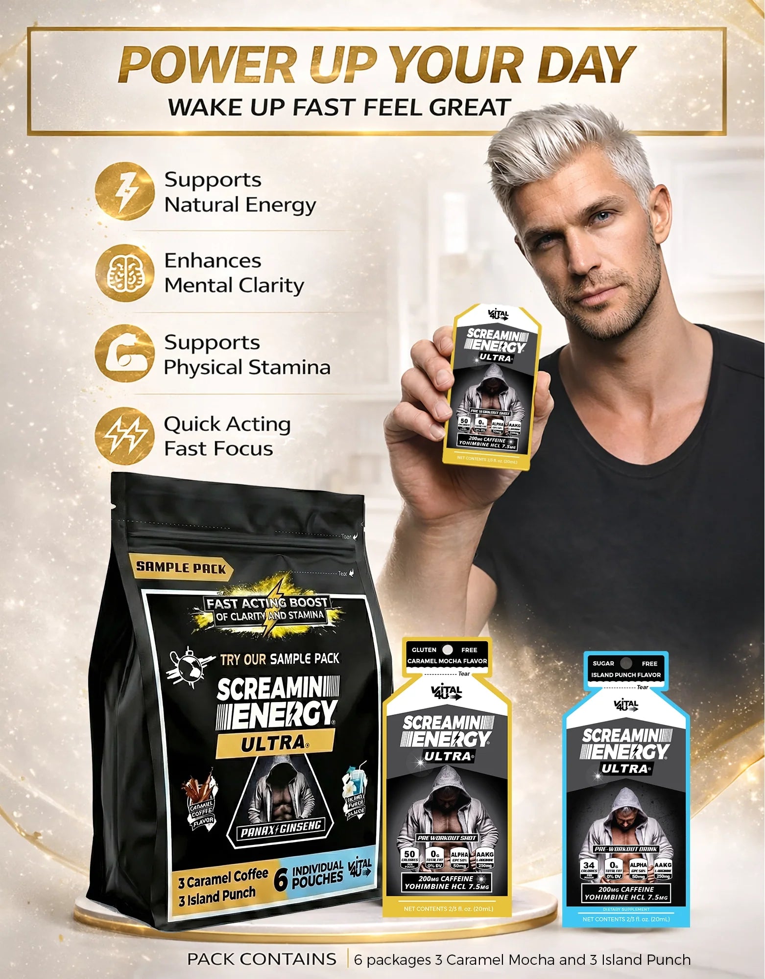 Screamin Energy Ultra Sample Pack - 6 Pouches