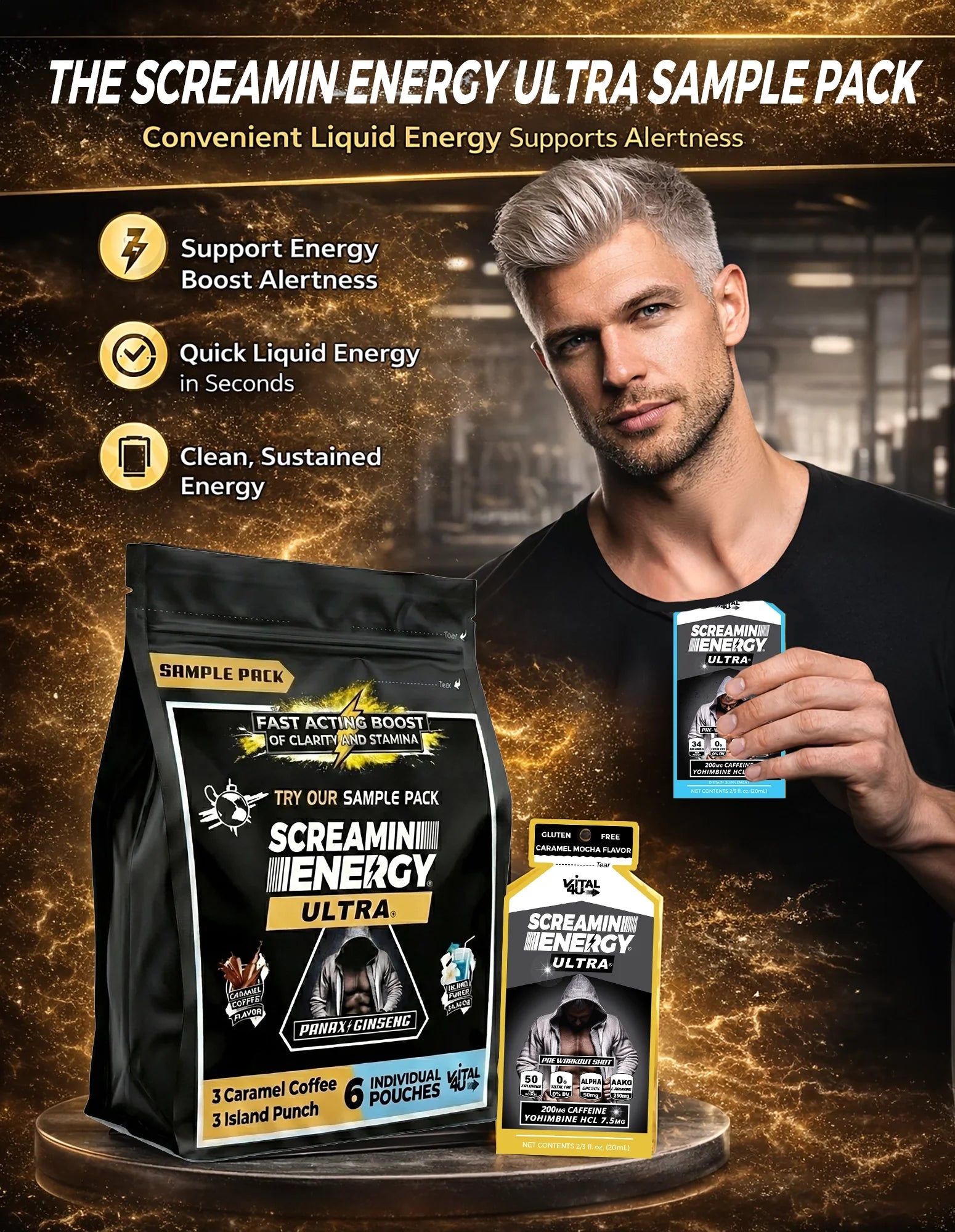 Screamin Energy Ultra Sample Pack - 6 Pouches