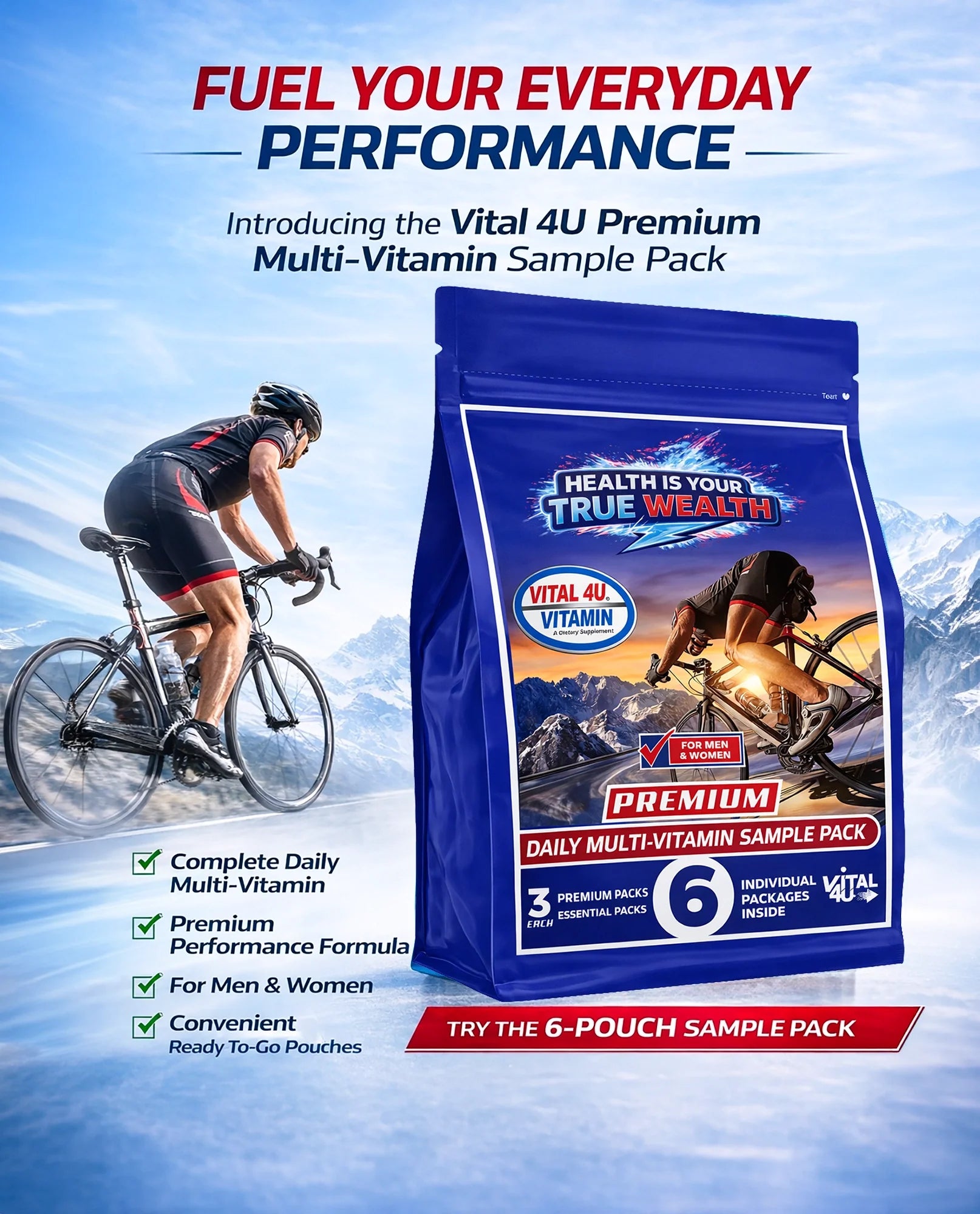 Vital 4U Vitamin Sample Pack - 6 Pouches