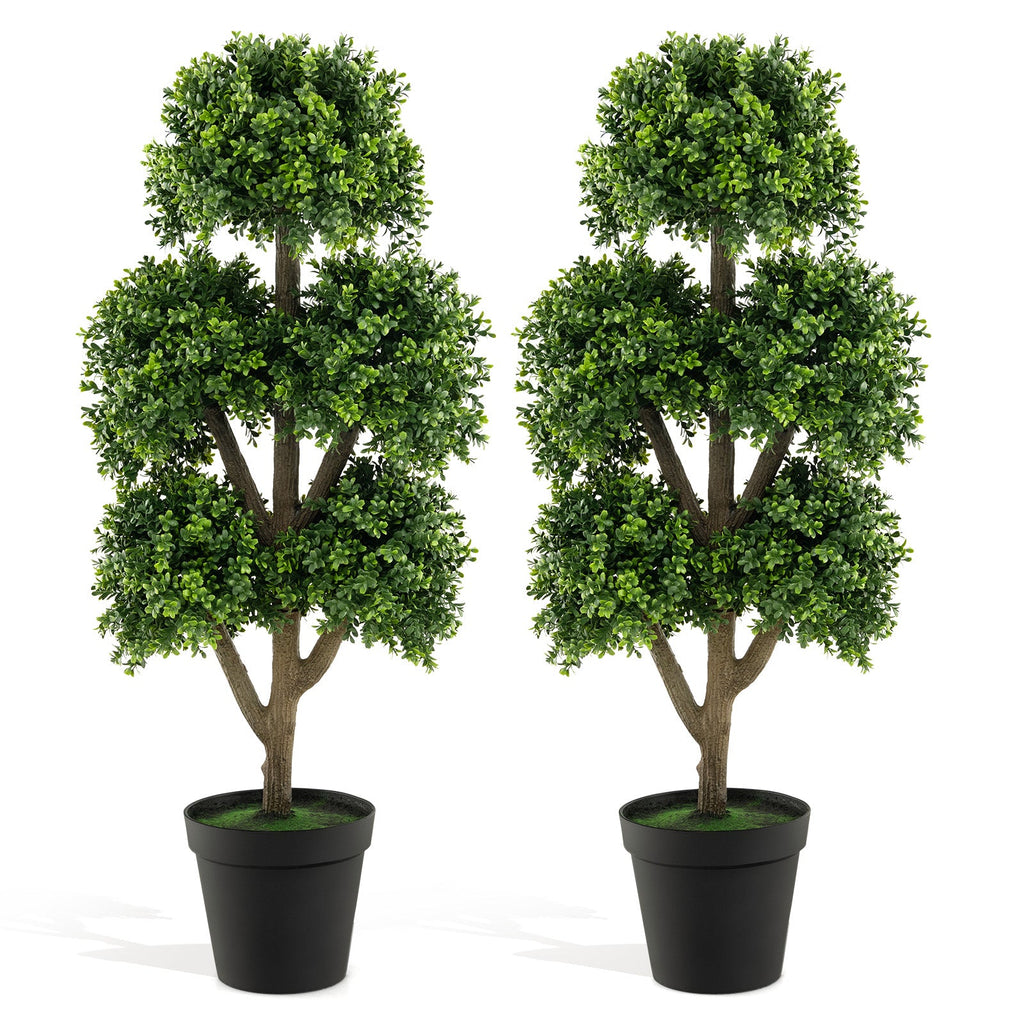 45 Inch Artificial Boxwood Topiary Ball Tree