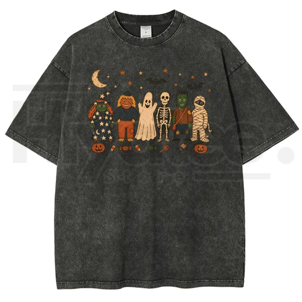Unisex Halloween Spooky Squad Vintage Washed T-Shirt