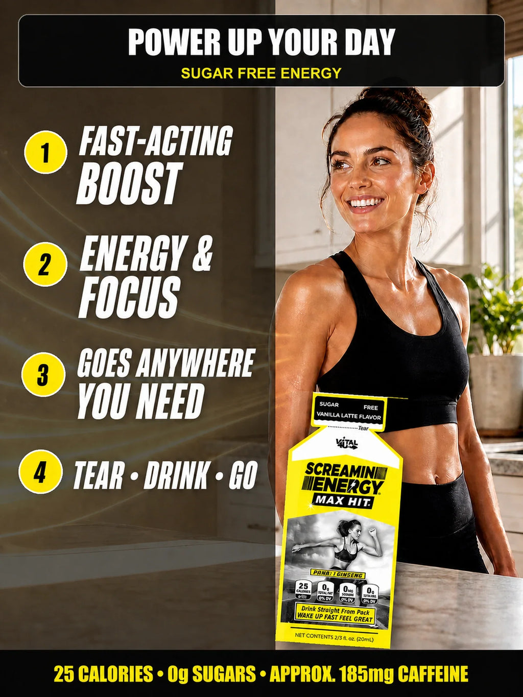 Screamin Energy Vanilla Latte Sugar Free