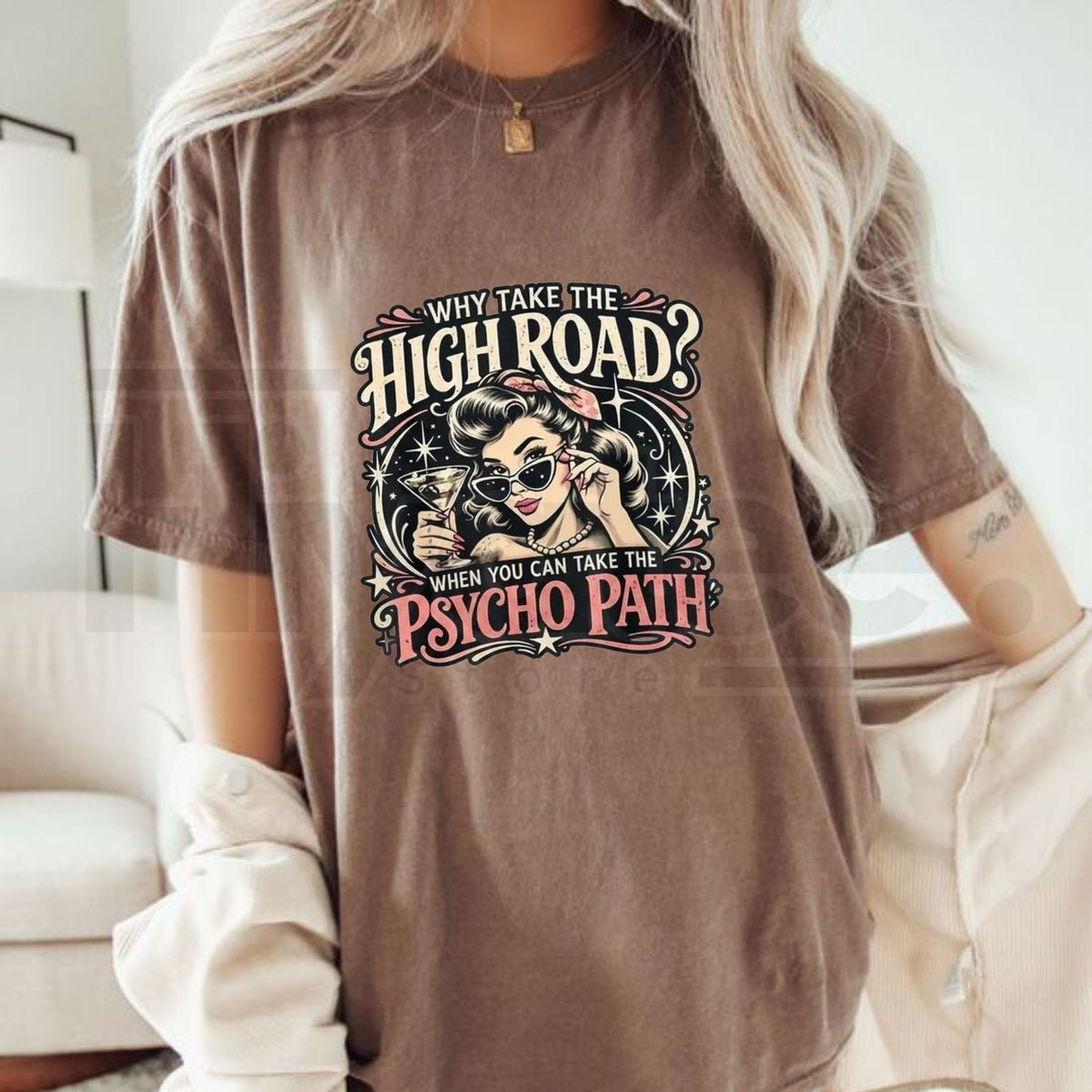 Vintage Retro Pin-Up Girl Graphic T-Shirt – Men's Cotton Casual Humor Tee