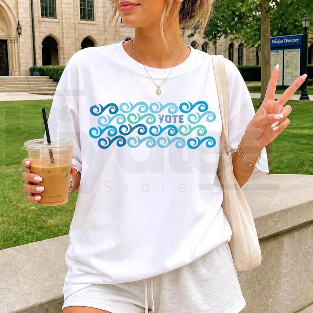 Vote Blue Waves T-Shirt – Democrat Election Political Graphic Tee