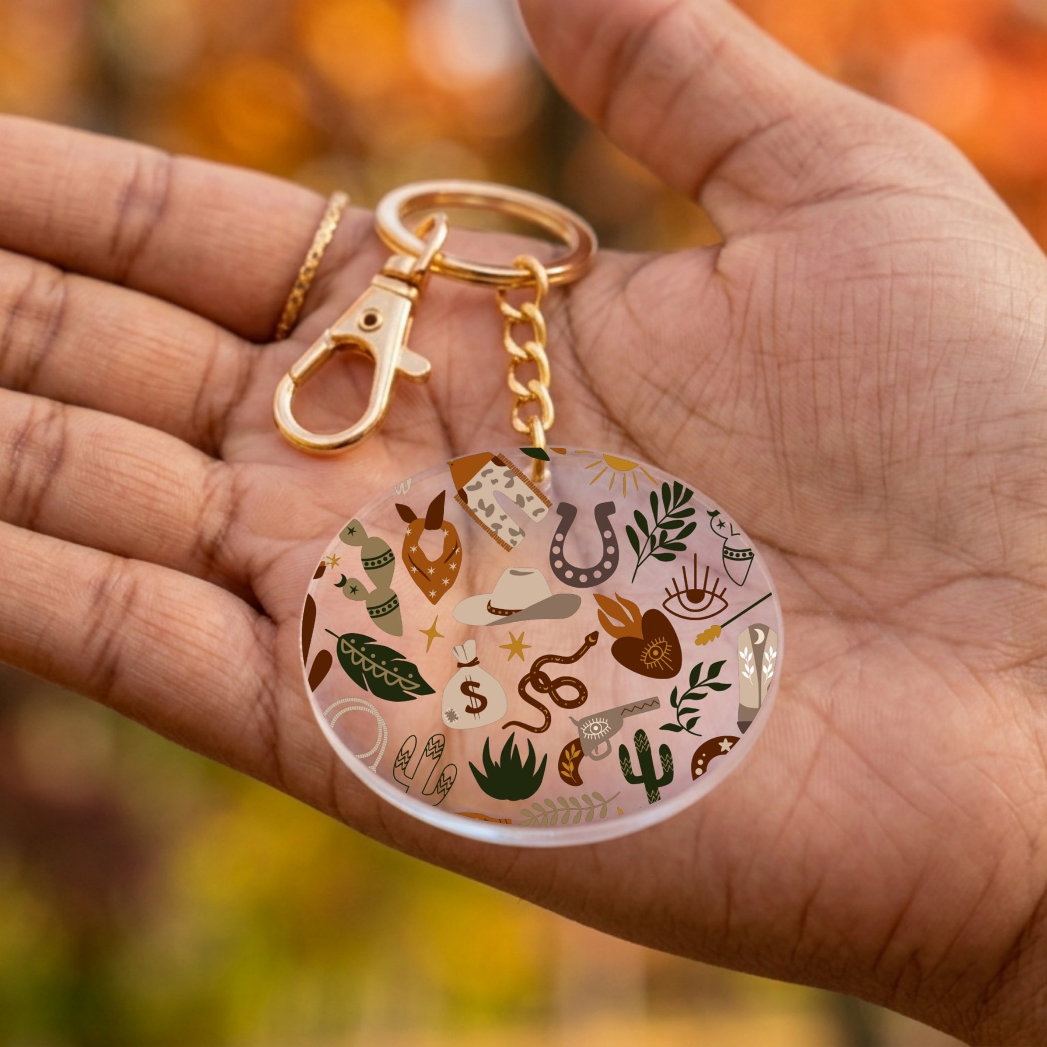 Western Soul Acrylic Keychain with Charm