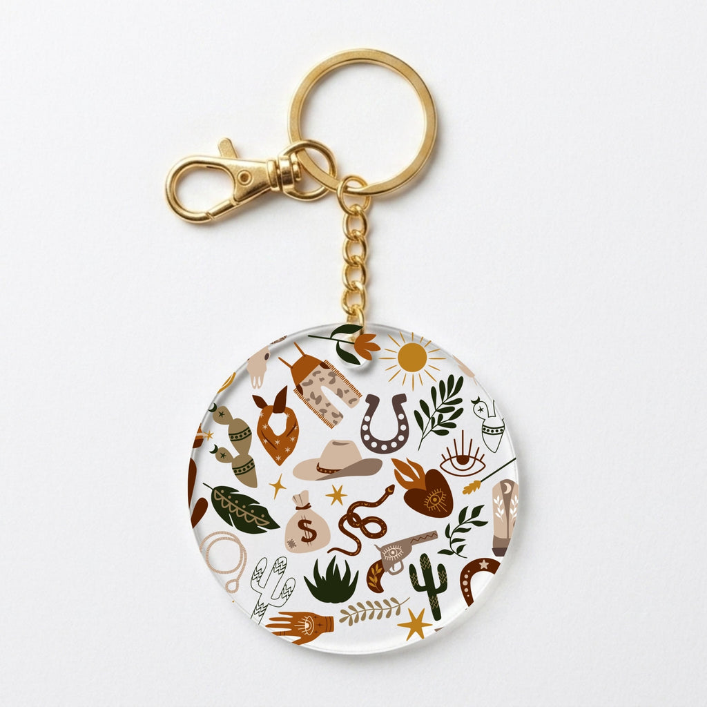 Western Soul Acrylic Keychain with Charm