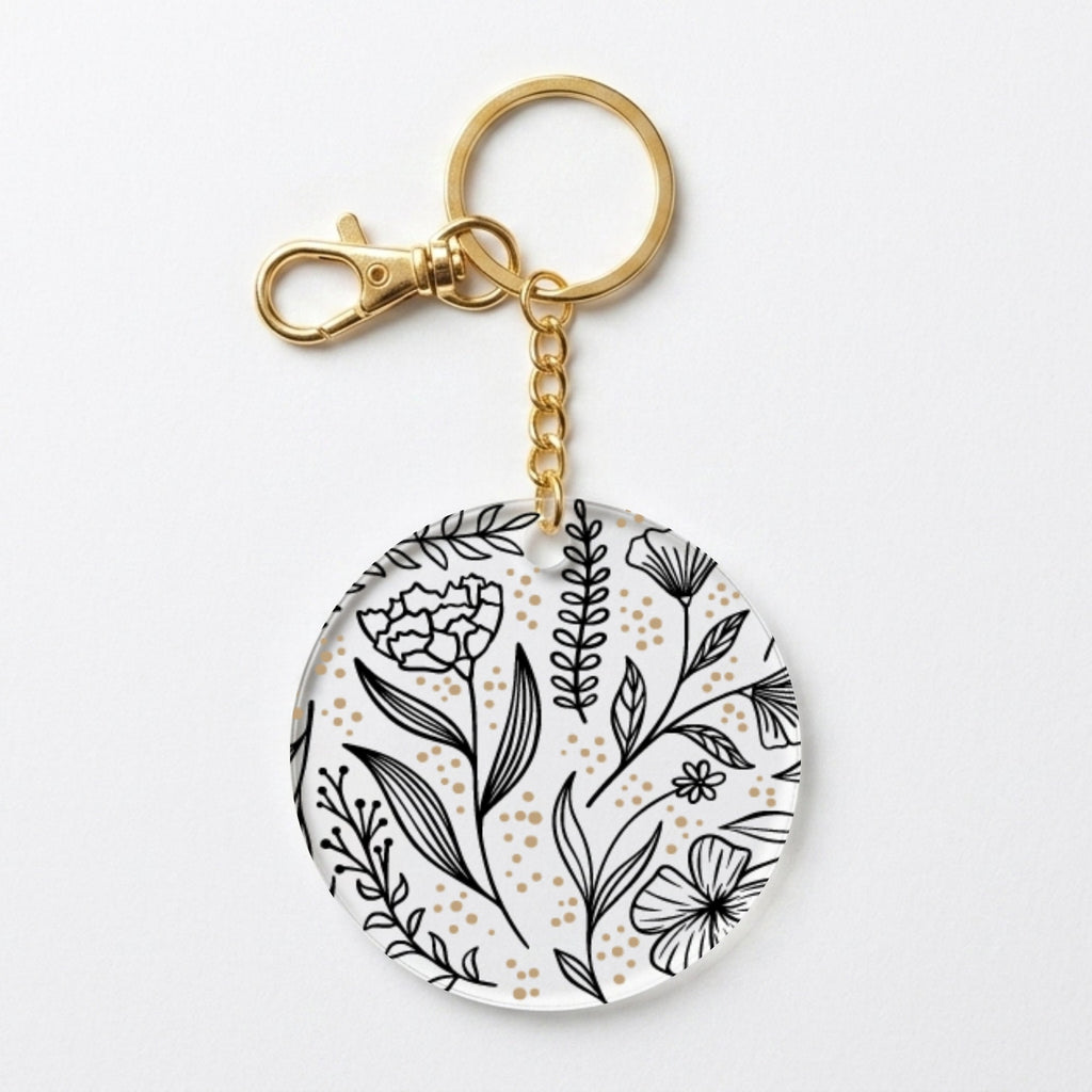Wildflower Botanical Acrylic Keychain with Charm