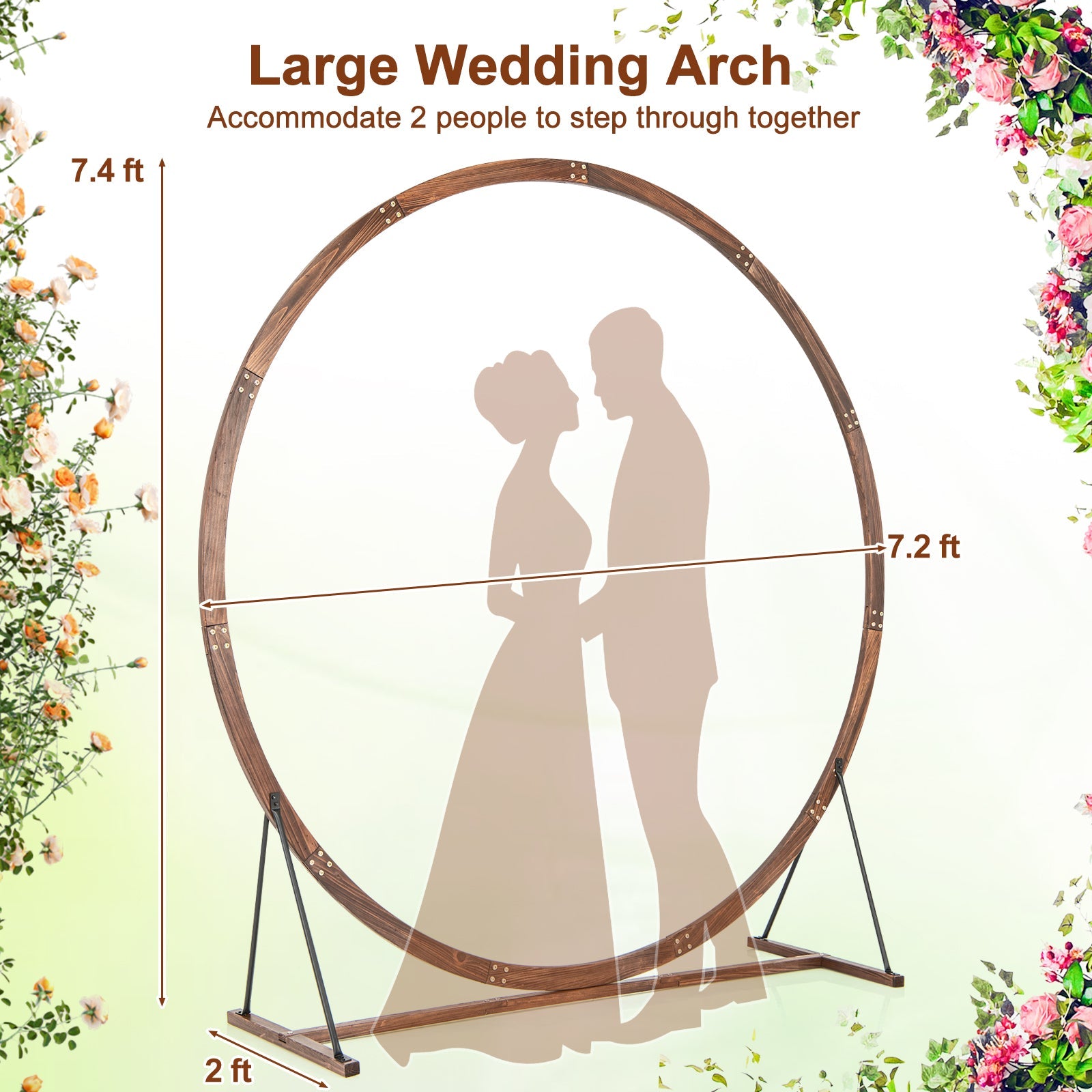 Wooden Wedding Arch Solid Wood Arbor Backdrop Stand for Wedding Ceremony