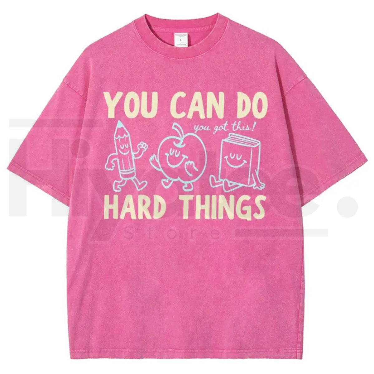 'You Can Do Hard Things' Cute Retro Doodles Motivational Teacher Tee – Uplifting Back To School Cotton Shirt