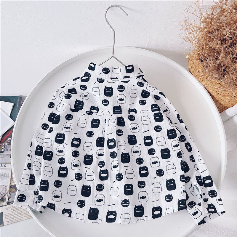 Boys Shirts Childrens Longsleeved Shirts Handsome Boys Cardigan Jackets